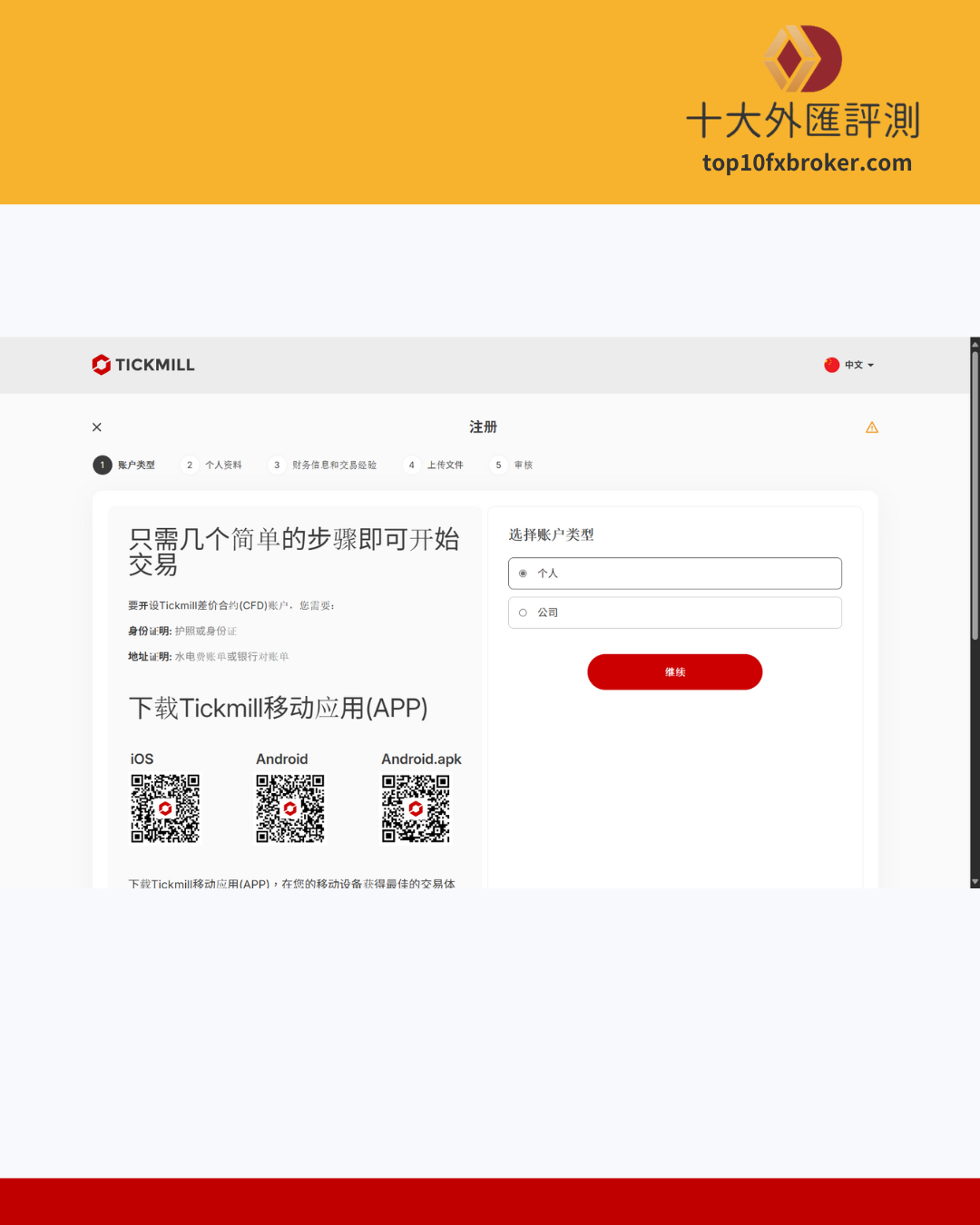 Tickmill註冊流程2