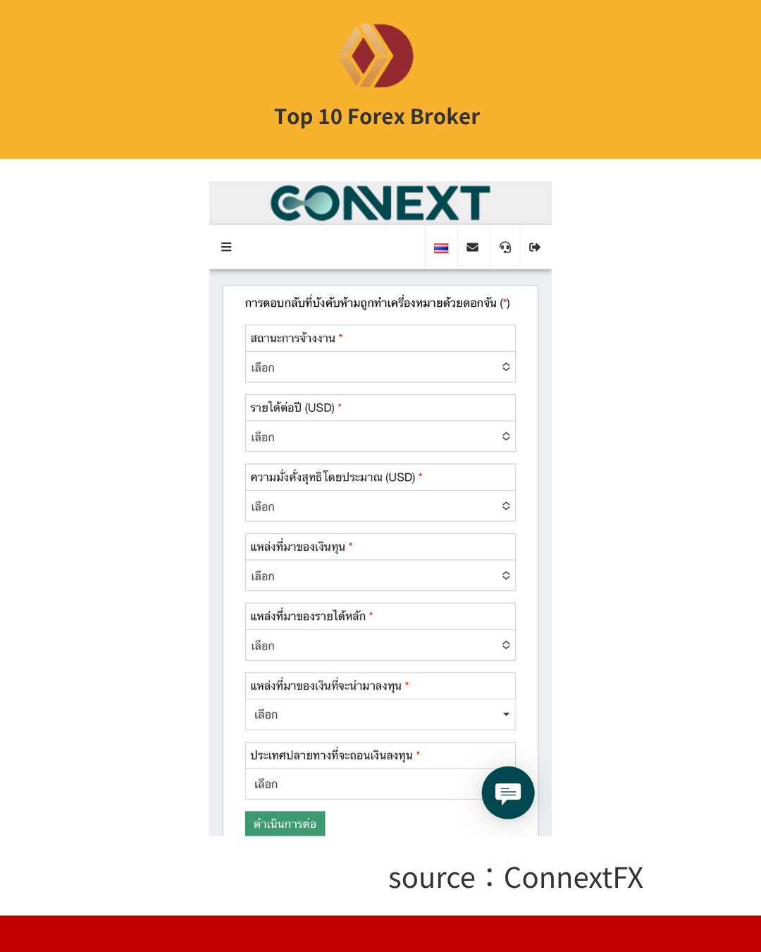 ภาพขั้นตอนการเปิดบัญชี ConnectFX 4
