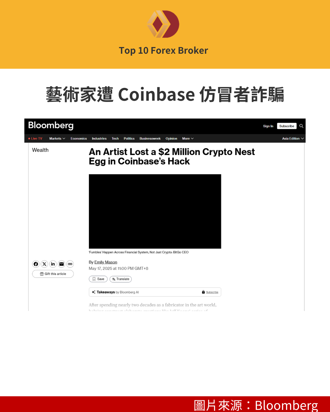 藝術家遭 Coinbase 仿冒假傳訊息詐騙示意圖